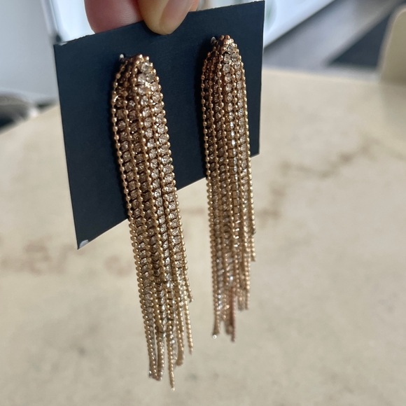 🔥4/$20 Glam Crystal rhinestone tassel fringe Earrings safe & Hypoallergenic - Picture 6 of 8